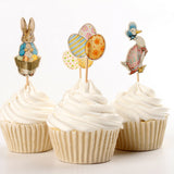 Maxbell Pack fof 24  Lovely Bunny Rabbit Egg Cupcake Topper Easter Food Sticks Home Party Supplier