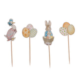 Maxbell Pack fof 24  Lovely Bunny Rabbit Egg Cupcake Topper Easter Food Sticks Home Party Supplier