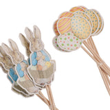 Maxbell Pack fof 24  Lovely Bunny Rabbit Egg Cupcake Topper Easter Food Sticks Home Party Supplier