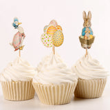 Maxbell Pack fof 24  Lovely Bunny Rabbit Egg Cupcake Topper Easter Food Sticks Home Party Supplier