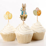 Maxbell Pack fof 24  Lovely Bunny Rabbit Egg Cupcake Topper Easter Food Sticks Home Party Supplier