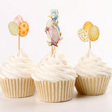 Maxbell Pack fof 24  Lovely Bunny Rabbit Egg Cupcake Topper Easter Food Sticks Home Party Supplier
