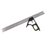 Maxbell Stainless Steel 300mm Adjustable Ruler Measuring Combination Angle Straight Ruler Craft Tools
