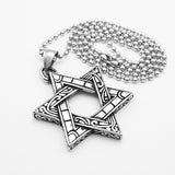 Maxbell Unisex Cool Stainless Steel Pendant Jewish Star of David Necklace Gift