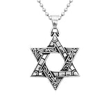 Maxbell Unisex Cool Stainless Steel Pendant Jewish Star of David Necklace Gift