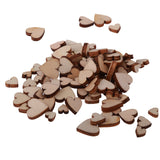 Maxbell 100pcs Assorted Size Wooden Shape Hearts Embellishments for Crafts