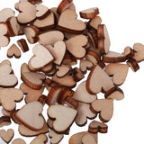 Maxbell 100pcs Assorted Size Wooden Shape Hearts Embellishments for Crafts