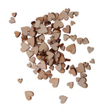 Maxbell 100pcs Assorted Size Wooden Shape Hearts Embellishments for Crafts