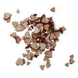 Maxbell 100pcs Assorted Size Wooden Shape Hearts Embellishments for Crafts