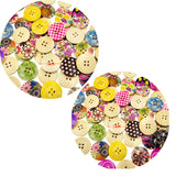 Maxbell 25 Pieces Wooden Round 4-holes Decorative Buttons for Scrapbooking Sewing Decoration 30mm