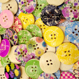 Maxbell 25 Pieces Wooden Round 4-holes Decorative Buttons for Scrapbooking Sewing Decoration 30mm
