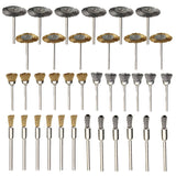 Maxbell Pack of 36Pieces Rotary Brass Steel Wire Wheel Brush Cup Tool Shank for Drill Rust Weld