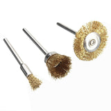 Maxbell Pack of 36Pieces Rotary Brass Steel Wire Wheel Brush Cup Tool Shank for Drill Rust Weld