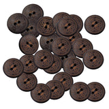 Maxbell 50 Pieces Vintage Round Flower Floral 2 Holes Wood Sewing Buttons Clothes Accessories 18mm