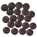 Maxbell 50 Pieces Vintage Round Flower Floral 2 Holes Wood Sewing Buttons Clothes Accessories 18mm