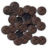 Maxbell 50 Pieces Vintage Round Flower Floral 2 Holes Wood Sewing Buttons Clothes Accessories 18mm