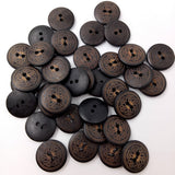 Maxbell 50 Pieces Vintage Round Flower Floral 2 Holes Wood Sewing Buttons Clothes Accessories 18mm