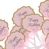 Maxbell 10pcs/Lot Lovely Glitter Happy Birthday Cupcake Food Picks Wedding Party Cake Topper Favors Supplies