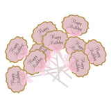 Maxbell 10pcs/Lot Lovely Glitter Happy Birthday Cupcake Food Picks Wedding Party Cake Topper Favors Supplies