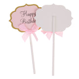 Maxbell 10pcs/Lot Lovely Glitter Happy Birthday Cupcake Food Picks Wedding Party Cake Topper Favors Supplies