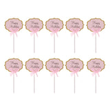 Maxbell 10pcs/Lot Lovely Glitter Happy Birthday Cupcake Food Picks Wedding Party Cake Topper Favors Supplies