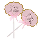Maxbell 10pcs/Lot Lovely Glitter Happy Birthday Cupcake Food Picks Wedding Party Cake Topper Favors Supplies