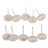 Maxbell 10 Pieces Soft Wool Polishing Wheel Buffing Pad Brush Polisher for Rotary Polish Drill Bit 3x25mm