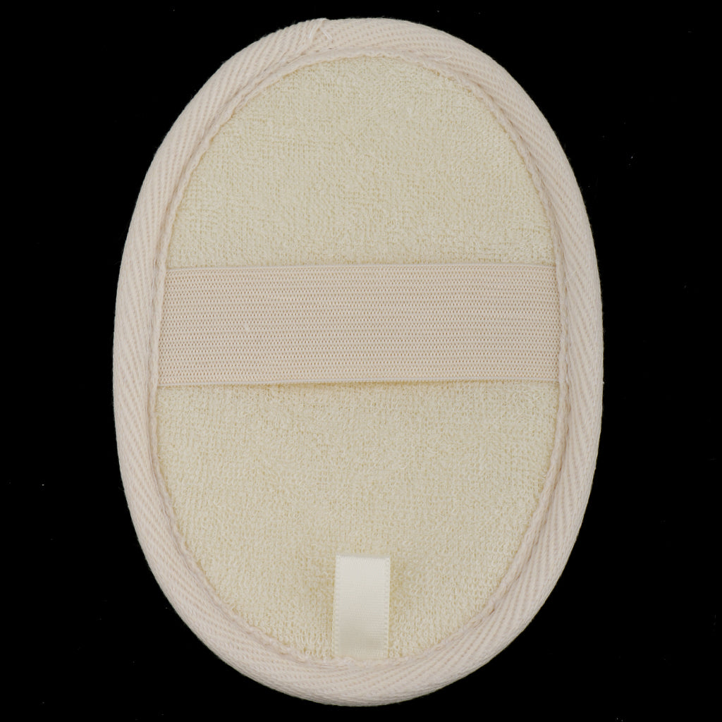 Maxbell 1 piece Beige Oval Shaped Bath Shower Washing Exfoliator Face Body Skin Loofah Scrubber Brush SPA Massage Sponge Pad