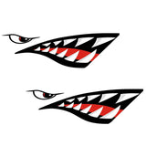 Maxbell 2 Pieces Shark Mouth Decals Sticker Fishing Boat Canoe Kayak Graphics Accessories - Waterproof and Durable