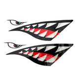 Maxbell 2 Pieces Shark Mouth Decals Sticker Fishing Boat Canoe Kayak Graphics Accessories - Waterproof and Durable