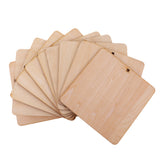 Maxbell 10 Pieces Squares Unfinished Wood Cutout for Creating Jewelry Painted Decorated/Craft Projects