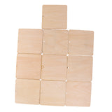 Maxbell 10 Pieces Squares Unfinished Wood Cutout for Creating Jewelry Painted Decorated/Craft Projects