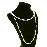 Maxbell Retro Long White Pearls Necklace Flapper Charleston Party Fancy Dress Costume