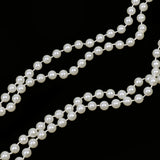 Maxbell Retro Long White Pearls Necklace Flapper Charleston Party Fancy Dress Costume