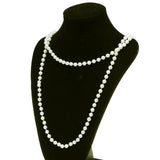Maxbell Retro Long White Pearls Necklace Flapper Charleston Party Fancy Dress Costume