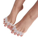 Maxbell 1 Pair Soft Elastic Toe Straighteners 5 Hole Silicone Gel Separators Bunion