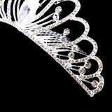Maxbell Wedding Bridal Bridesmaid Princess Tiara Crown Crystal Heart Hair Comb Headdress Headpiece