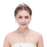 Maxbell Wedding Bridal Bridesmaid Princess Tiara Crown Crystal Heart Hair Comb Headdress Headpiece