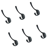 Maxbell 6 Pieces Vintage Wall Hook Towel Coat Rack Hanger Holder Bathroom Kitchen Black