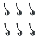 Maxbell 6 Pieces Vintage Wall Hook Towel Coat Rack Hanger Holder Bathroom Kitchen Black