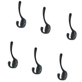 Maxbell 6 Pieces Vintage Wall Hook Towel Coat Rack Hanger Holder Bathroom Kitchen Black