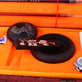 Maxbell Chinese Calligraphy Set Inkstone + Writing and Painting Brush + Ink Block + Seal + Inkpad + Pen Rack + Water Bowl (Basic)