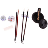 Maxbell Chinese Calligraphy Set Inkstone + Writing and Painting Brush + Ink Block + Seal + Inkpad + Pen Rack + Water Bowl (Basic)