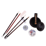 Maxbell Chinese Calligraphy Set Inkstone + Writing and Painting Brush + Ink Block + Seal + Inkpad + Pen Rack + Water Bowl (Basic)