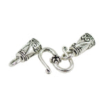 Maxbell 30 Sets Alloy Hook End Caps Leather Cord Hook Clasp Vintage Design Wholesale