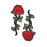 Maxbell 2 Pieces Red Rose Flower Embroidery Sew/Iron on Applique Patches for Garment Decoration