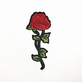 Maxbell 2 Pieces Red Rose Flower Embroidery Sew/Iron on Applique Patches for Garment Decoration