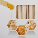 Maxbell 50pcs Disposable Wax Spatula Body Hair Removal Waxing Stick Wooden Tongue Depressor Applicator