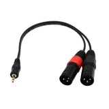 Maxbell 3.5 mm TRS to Dual XLR 3pin Male Splitter Patch Cable Pro Stereo Breakout Cable Converter Adapter 0.3m, 1 feet