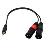 Maxbell 3.5 mm TRS to Dual XLR 3pin Male Splitter Patch Cable Pro Stereo Breakout Cable Converter Adapter 0.3m, 1 feet